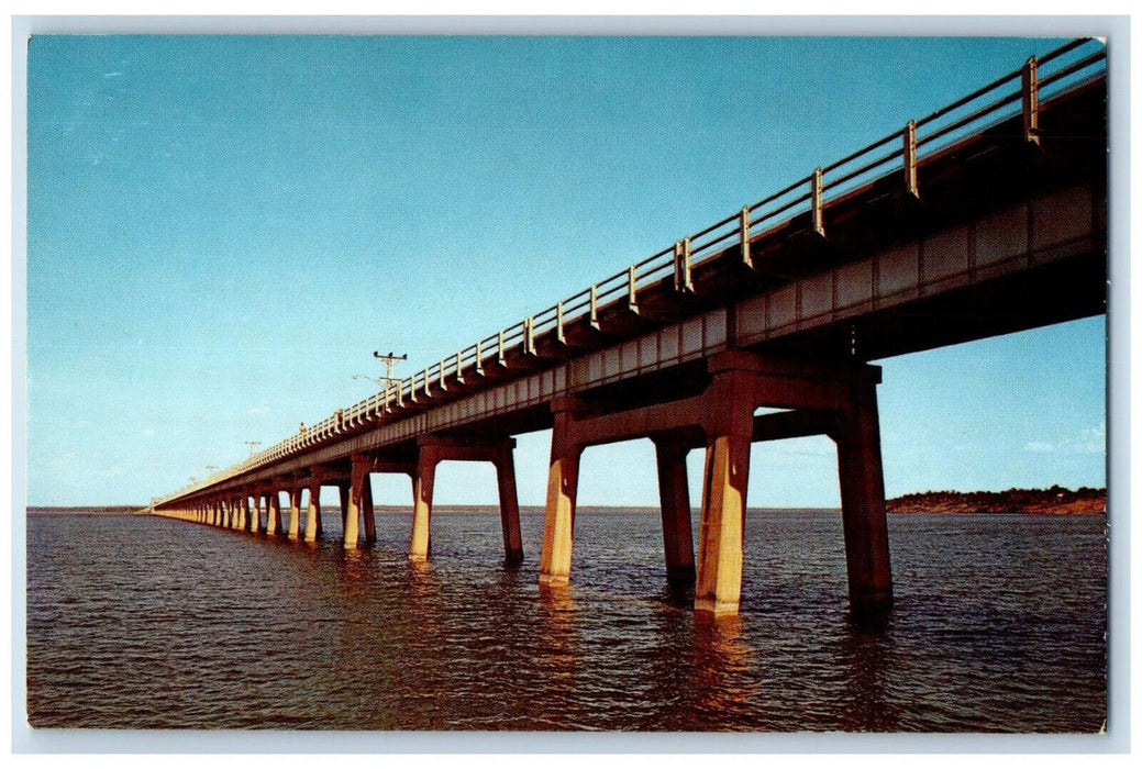 c1950's Roosevelt Bridge Lake Texoma State Park Oklahoma OK Postcard