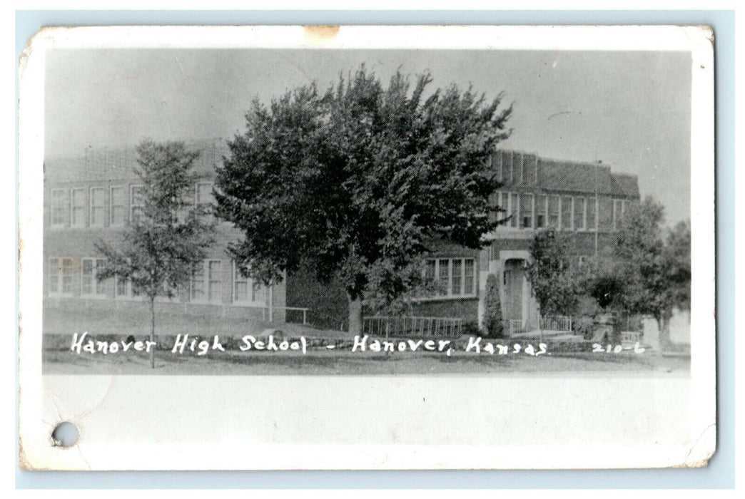 1954 Hanover High School Hanover Kansas KS Odell RPPC Photo Vintage Postcard