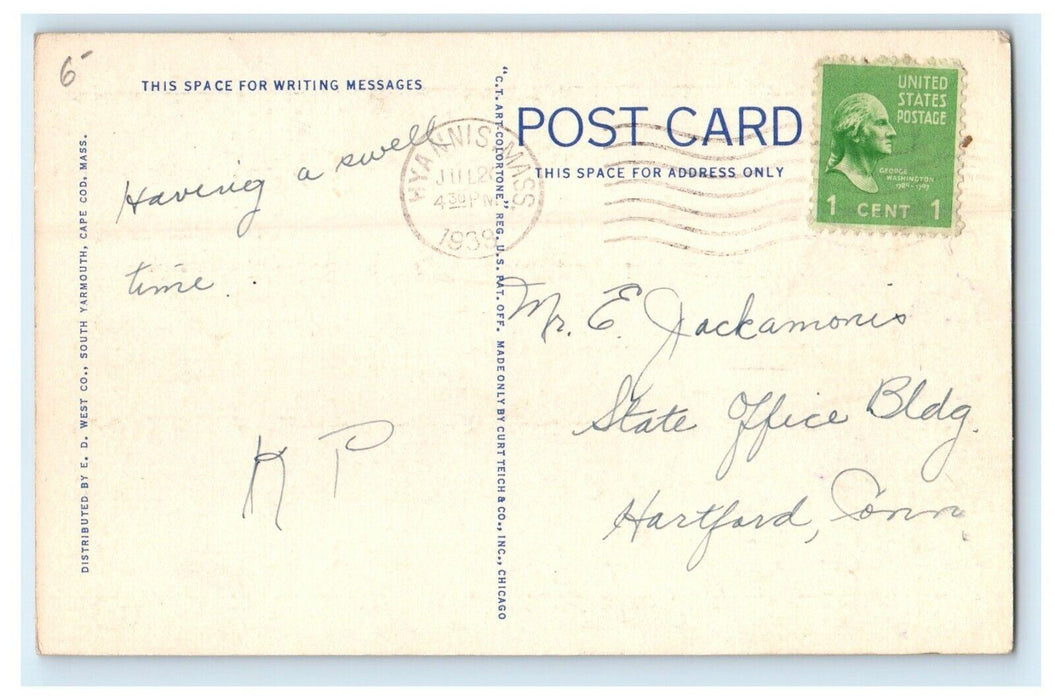 c1939 The Hyannis Inn, Hyannis, Cape Cod, Massachusetts MA Antique Postcard