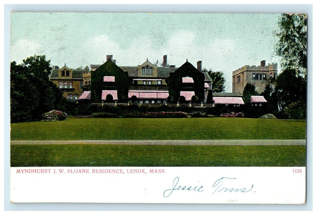 1906 Myndhurst J.W. Sloane Residence Lenox Massachusetts MA Antique Postcard