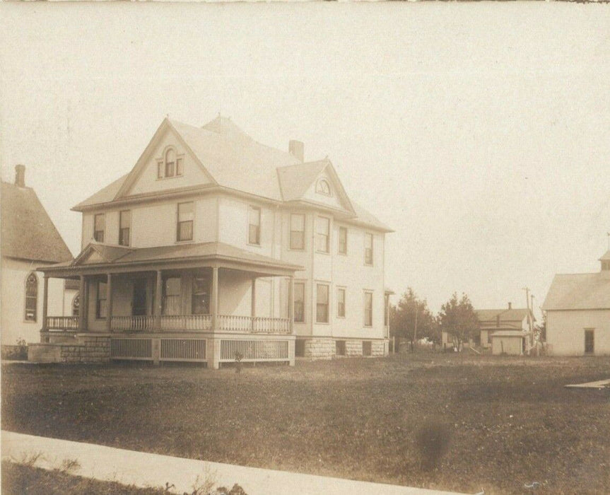 1907 Reddick Illinois IL Priest Victorian House RPPC Photo Postcard