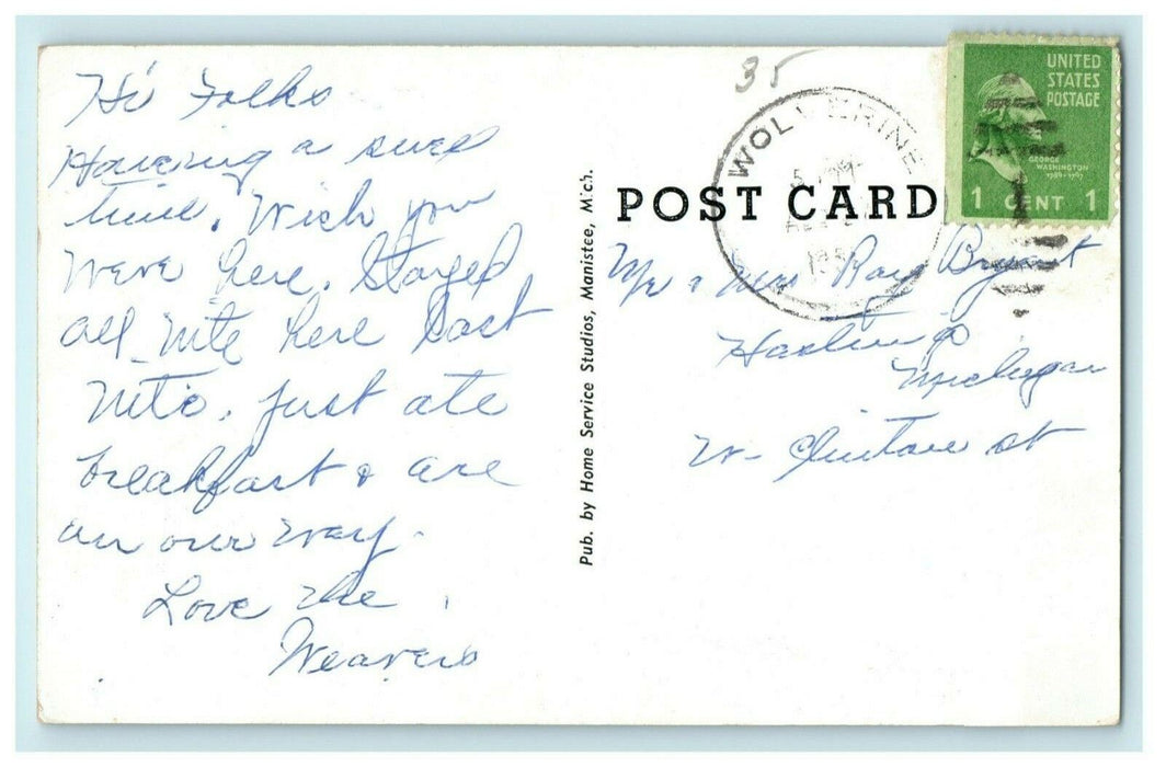 1951 Trout Pond Christopher's Restaurant Indian River Michigan MI Postcard