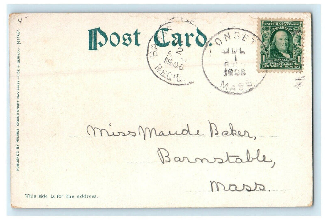1906 Wicket Island Onset Bay Massachusetts MA Posted Antique Postcard