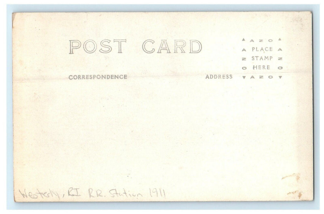 1911 Train Wreck Crash Westerly RI RPPC Photo Railroad Station Postcard