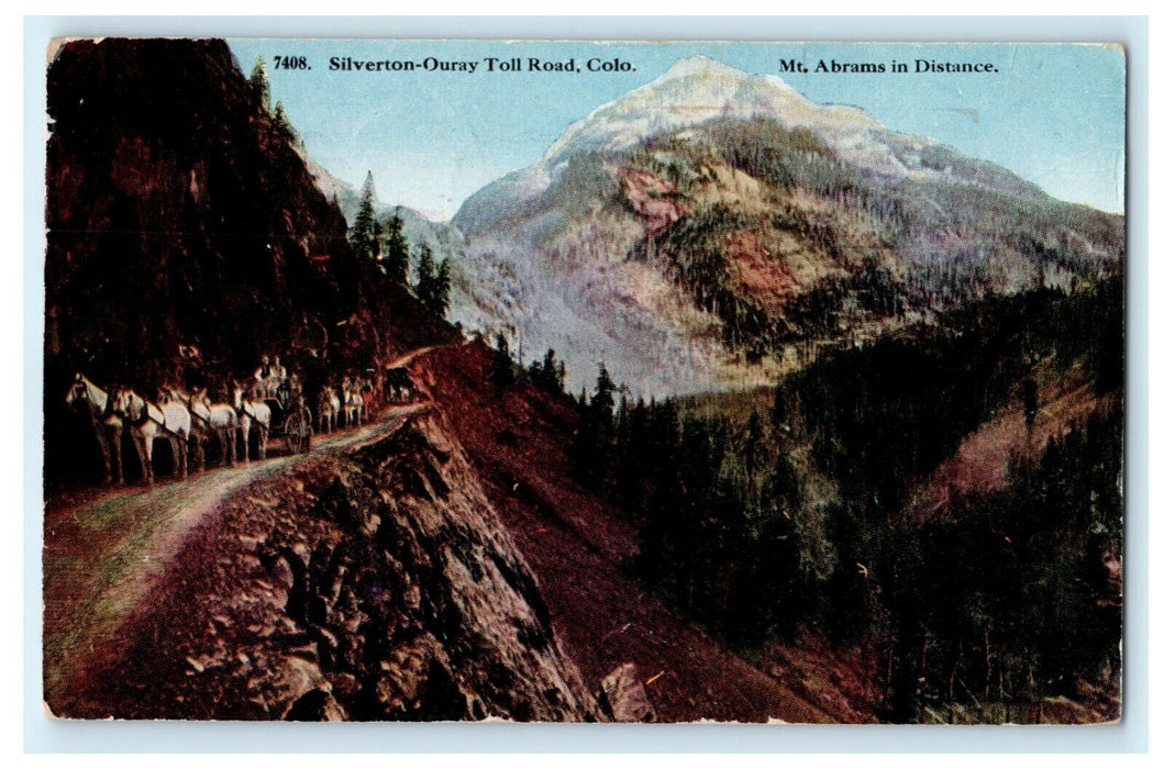1921 Silverton Ouray Toll Road Colorado CO Mt. Abrams Posted Antique Postcard
