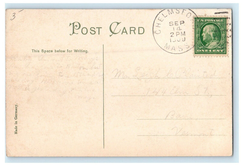 1909 Entrance To Pawtucket Boulevards Lowell Massachusetts MA Antique Postcard