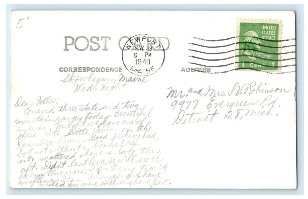 c1949 RPPC Photo Skowhegan Maine, Kennebec River Pennsylvania PA Postcard