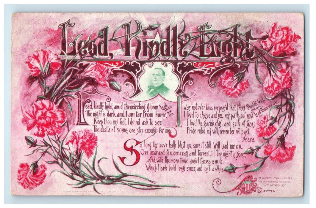 1909 McKinley Assassination Poem Roses Remembrance Buffalo New York NY Postcard