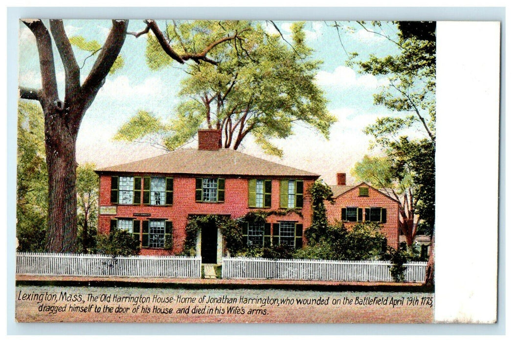 The Old Harrington House Wounded Battlefield Lexington Massachusetts MA Postcard