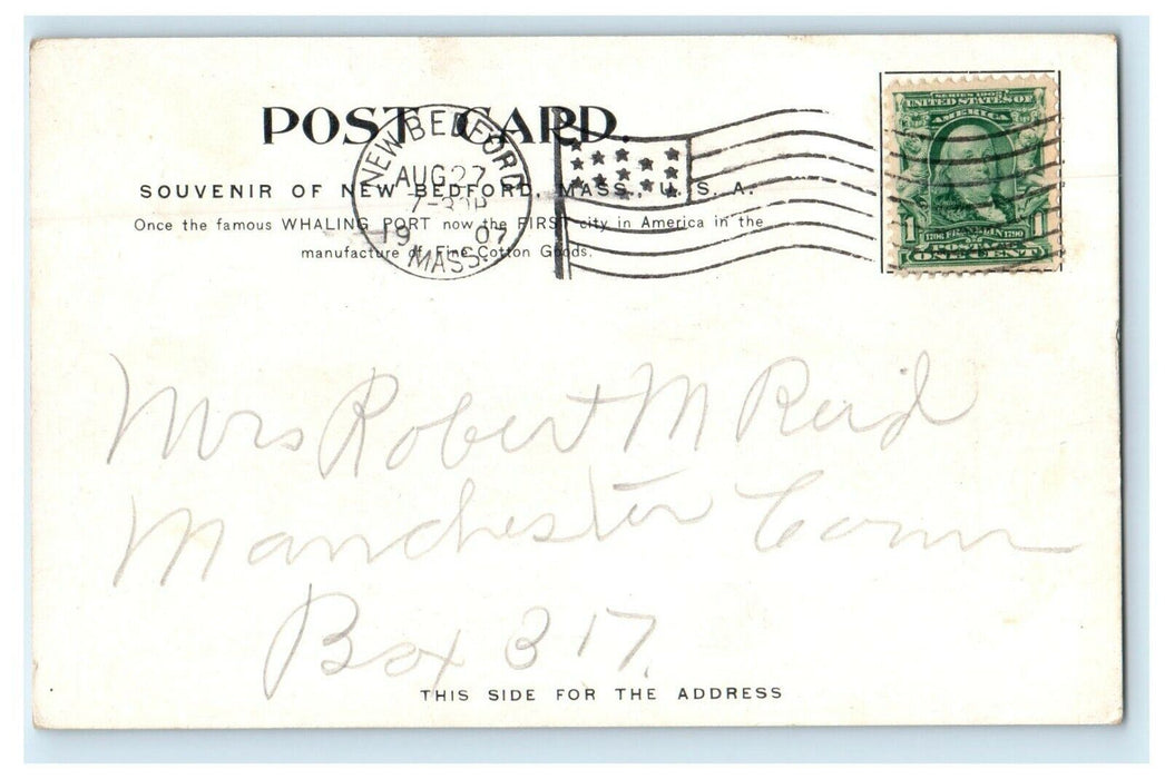 1907 The Public Bathing Beach New Bedford Massachusetts MA Antique Postcard