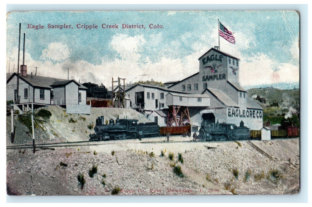 c1910 Eagle Sampler Cripple Creek Colorado CO Posted Antique Postcard