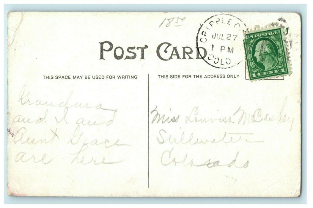 c1910 Eagle Sampler Cripple Creek Colorado CO Posted Antique Postcard