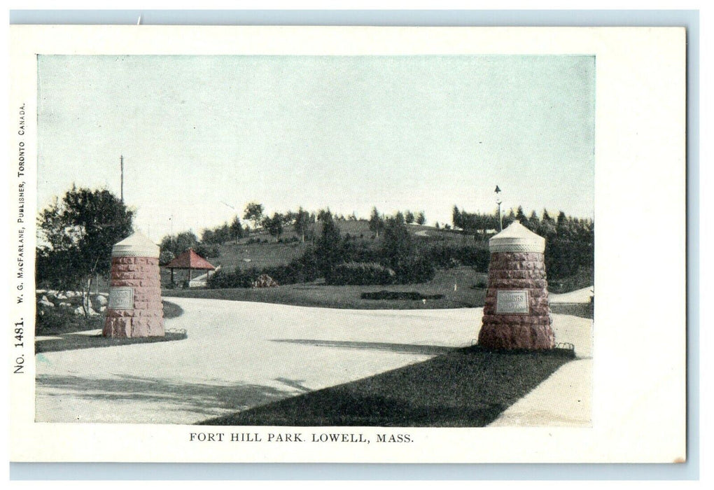 c1905 Entrance Fourth Hill Park Lowell Massachusetts MA Undivided Back Postcard