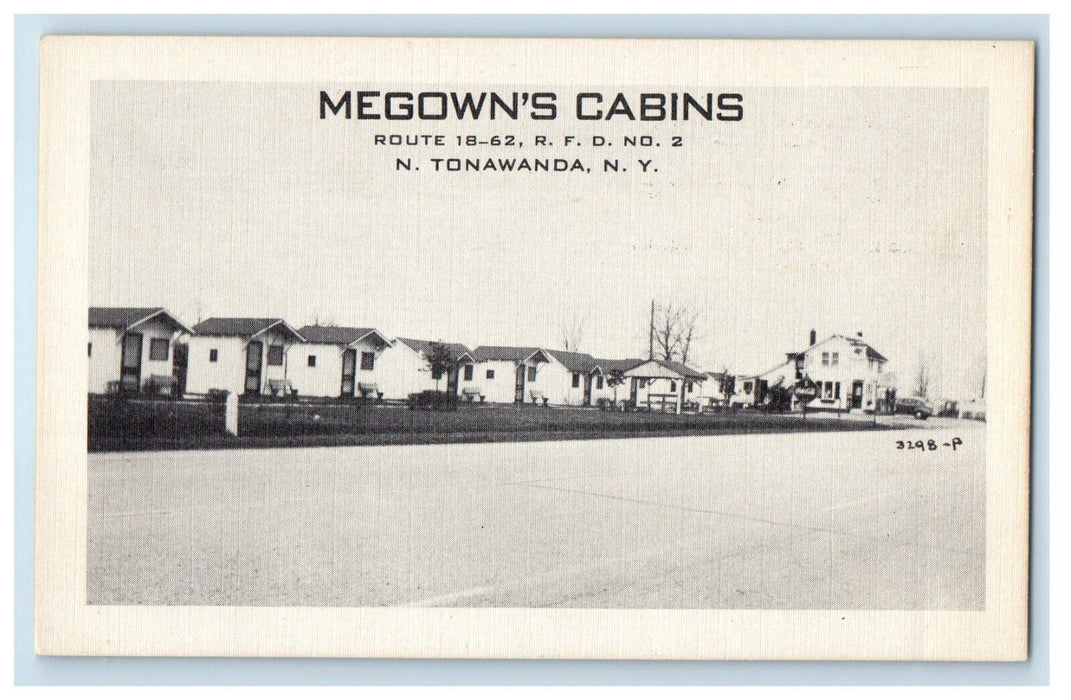 c1930's Megown's Cabins Restaurant Travel Motel Tonawanda New York NY Postcard
