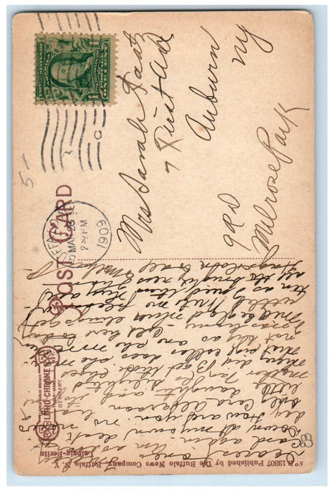 1909 Buffalo River Foot Of Main Street Boat Buffalo New York NY Antique Postcard