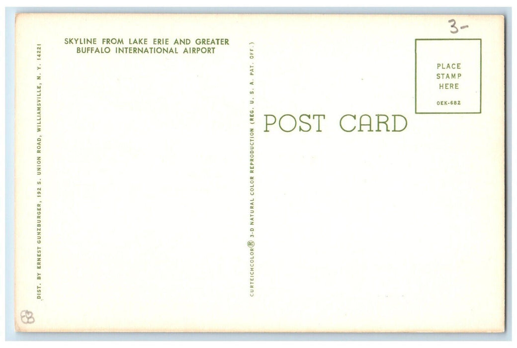 Greetings From Buffalo NY, Lake Erie And Buffalo International Airport Postcard