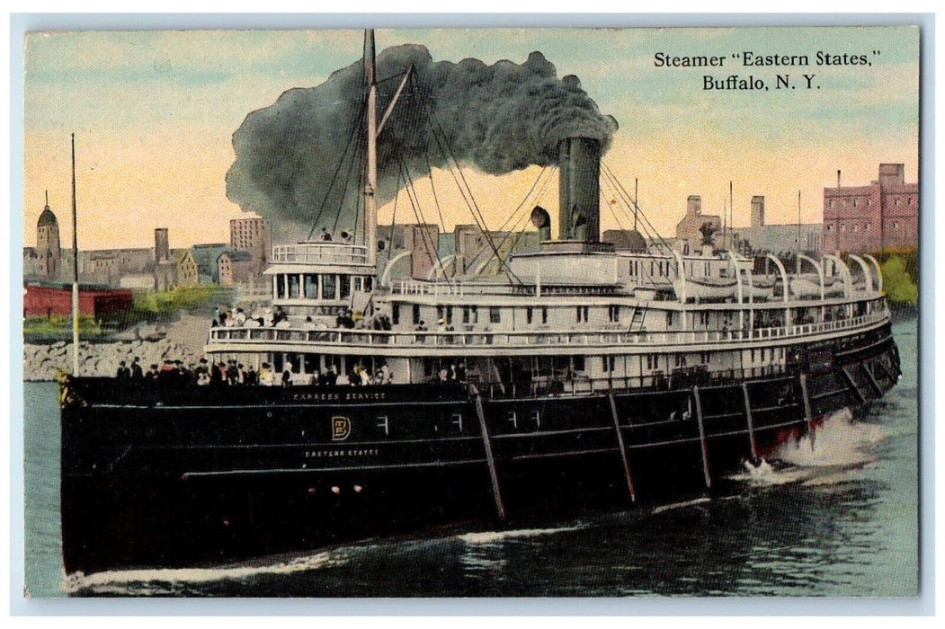 c1910's Steamer Ship Eastern States Buffalo New York NY Antique Postcard