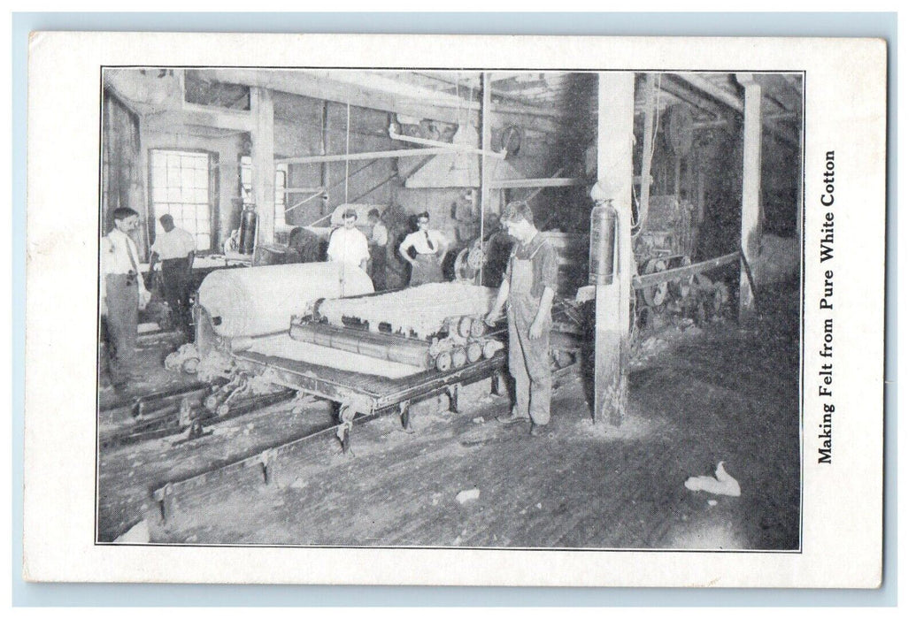 c1910 Making Felt Factory Workers Interior Buffalo Industrial Expo NY Postcard