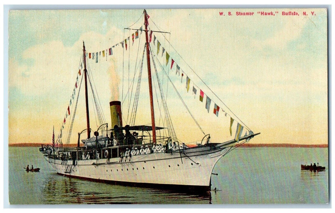 c1910's W. S. Steamer Ship Hawk Buffalo New York NY Unposted Antique Postcard