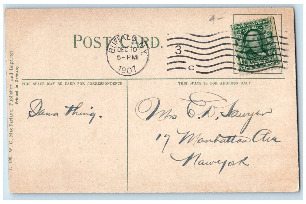 1907 STR. City Of Buffalo Of The C & B Line Buffalo NY, Steamer Ship Postcard