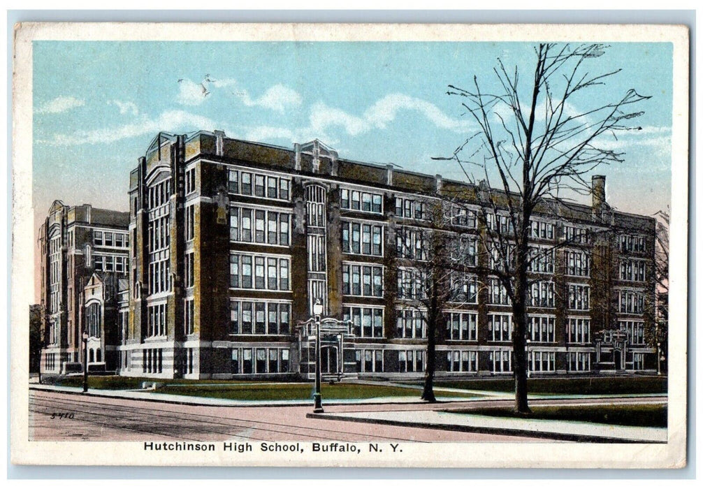 1916 Hutchinson High School Building Street View Buffalo New York NY Postcard