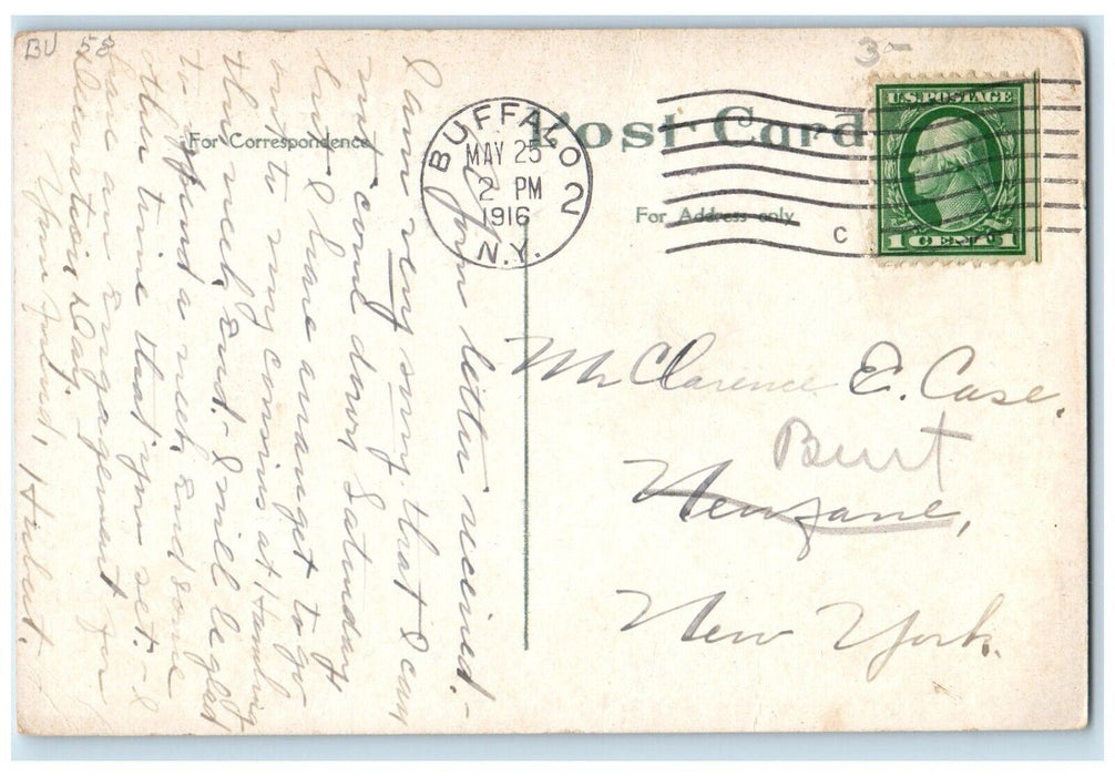 1916 Hutchinson High School Building Street View Buffalo New York NY Postcard