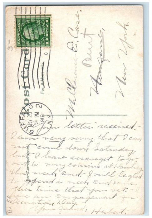1916 Hutchinson High School Building Street View Buffalo New York NY Postcard