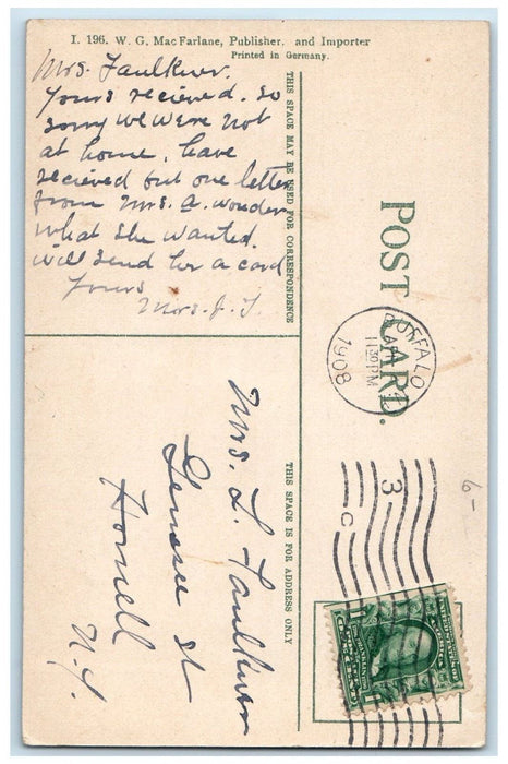 1908 Buffalo Harbor From Michigan Street Boats Buffalo New York NY Postcard