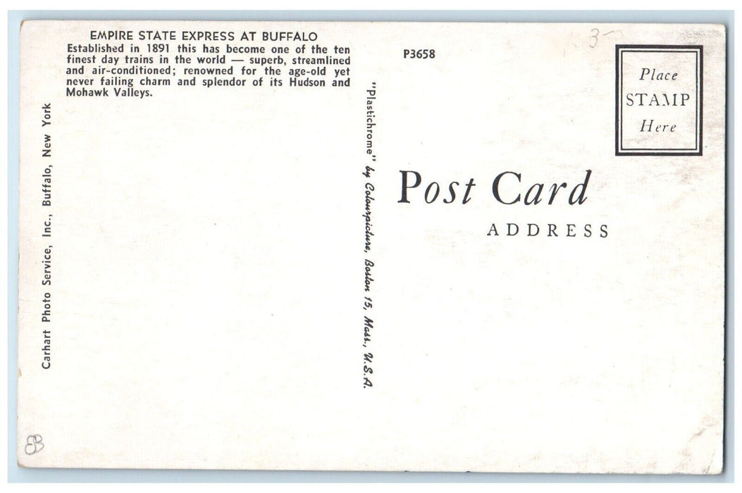 c1950's Empire State Express Railroad Train Streamlined Buffalo NY Postcard