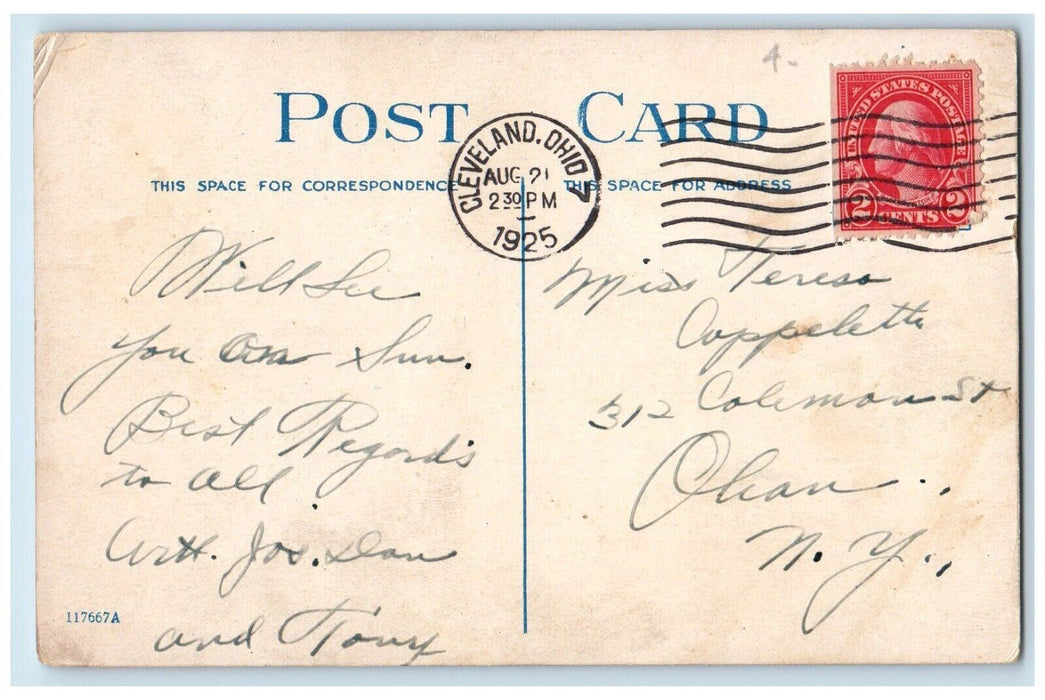 1925 Steamer Ship Greater Buffalo Cleveland Ohio OH Posted Vintage Postcard