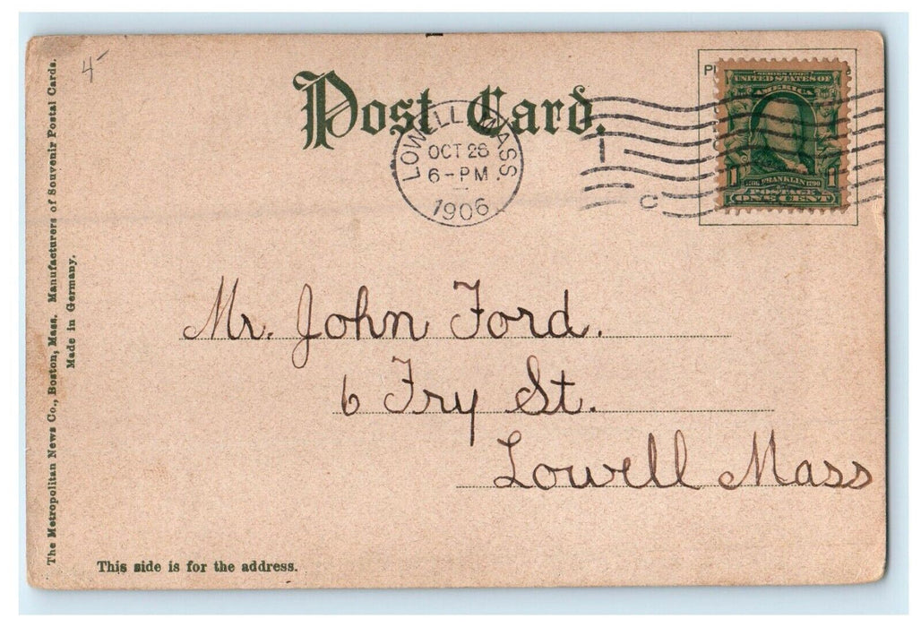 1906 Lowell Highland And Club Lowell Massachusetts MA Posted Antique Postcard