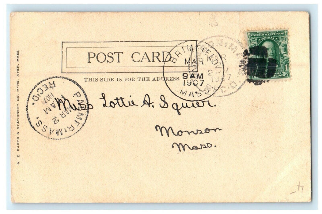 c1907 St. Joseph Catholic Church, Ipswich, Massachusetts MA Antique Postcard