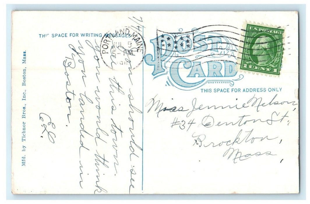 1911 Water Front, Peaks Island, Casco Bay Maine ME Antique Posted Postcard