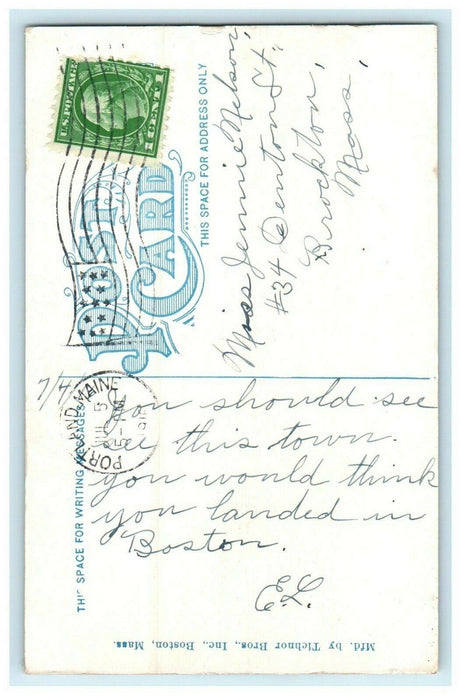 1911 Water Front, Peaks Island, Casco Bay Maine ME Antique Posted Postcard