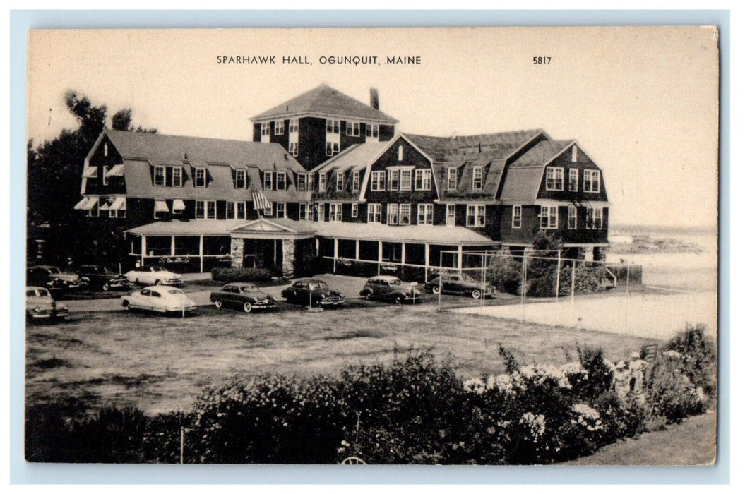 c1940's View Of Sparhawk Hall Building Ogunquit Maine ME Vintage Postcard