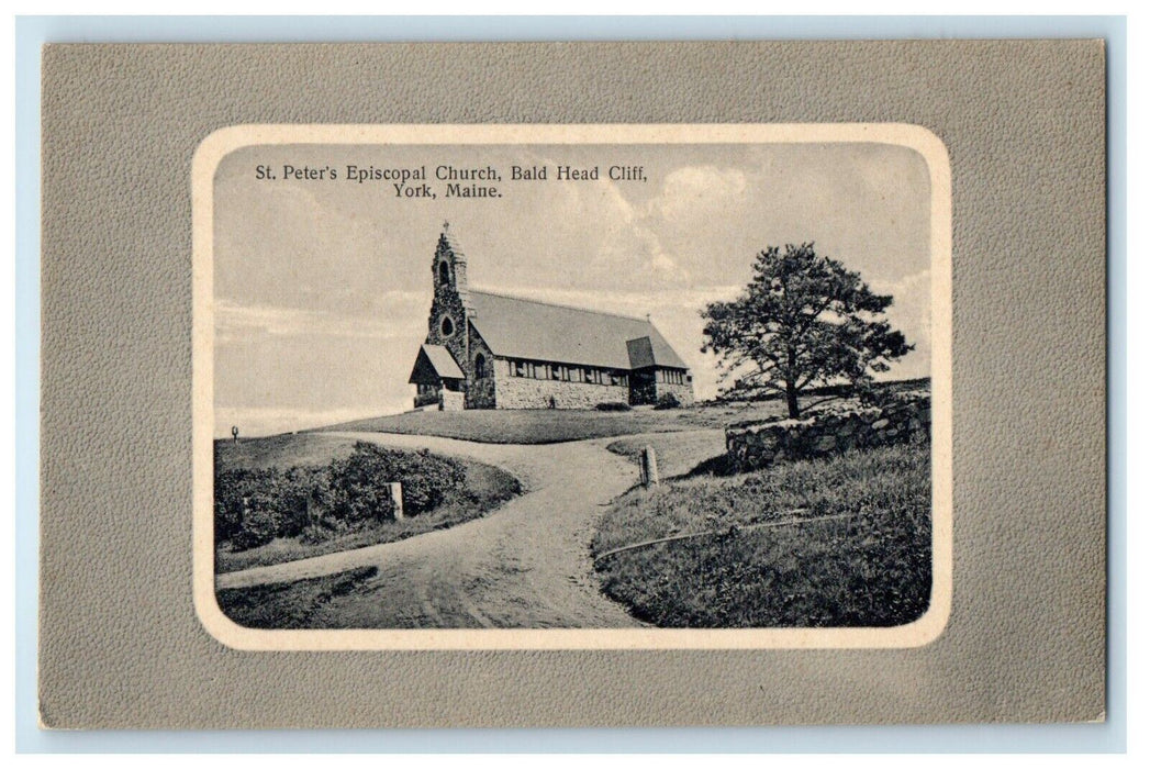 c1910's St. Peter's Episcopal Church Bald Head Cliff York Maine ME Postcard