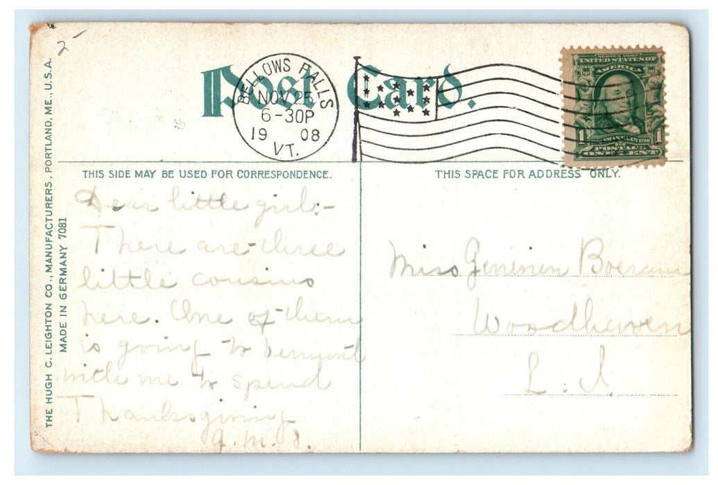 c1908 Scene at City Hall, Holyoke, Massachusetts MA Antique Postcard