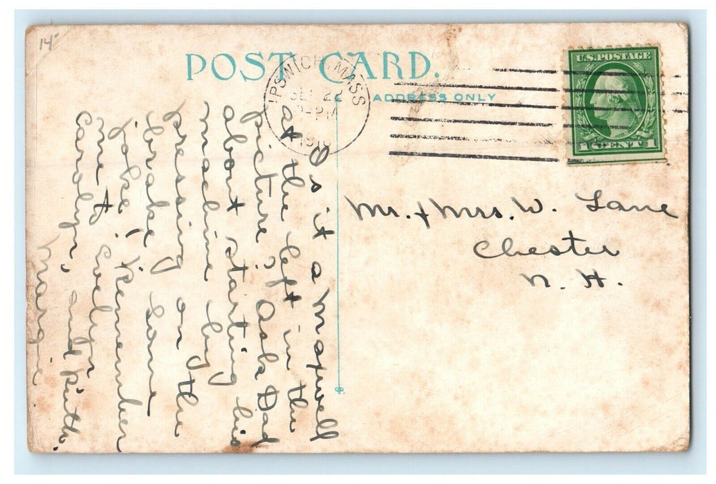 c1912 Carriage in Market St, Ipswich, Massachusetts MA Antique Postcard