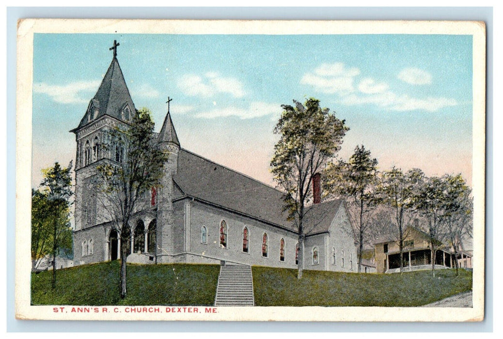 1941 St. Ann's R.C. Roman Catholic Church Dexter Maine ME Vintage Postcard