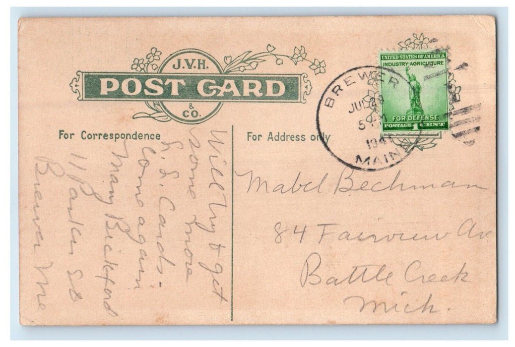 1941 St. Ann's R.C. Roman Catholic Church Dexter Maine ME Vintage Postcard