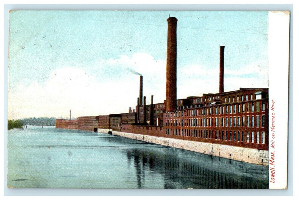 c1905 Mill On Merimac River Lowell Massachusetts MA Unposted Antique Postcard
