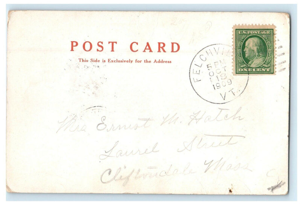 1909 Bird's Eye View Of Felchville Vermont VT Posted Antique Postcard