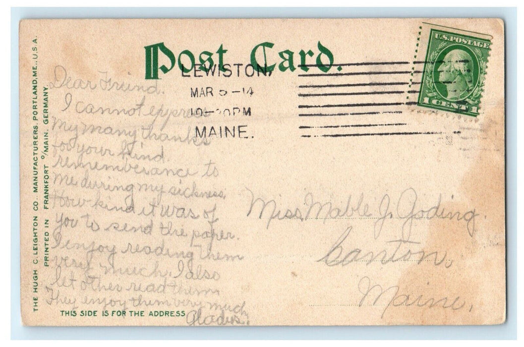 1914 View Of Bessie Mountain Bethel Maine ME Posted Antique Postcard