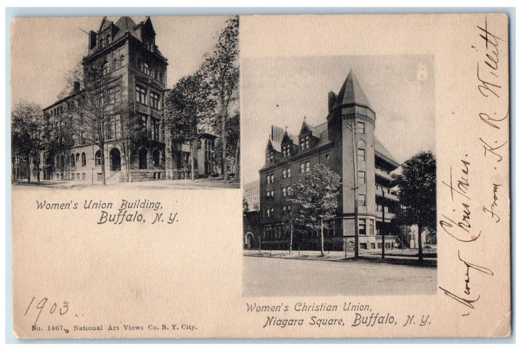 1903 Women's Union Building, Women's Christian Union Buffalo NY Postcard