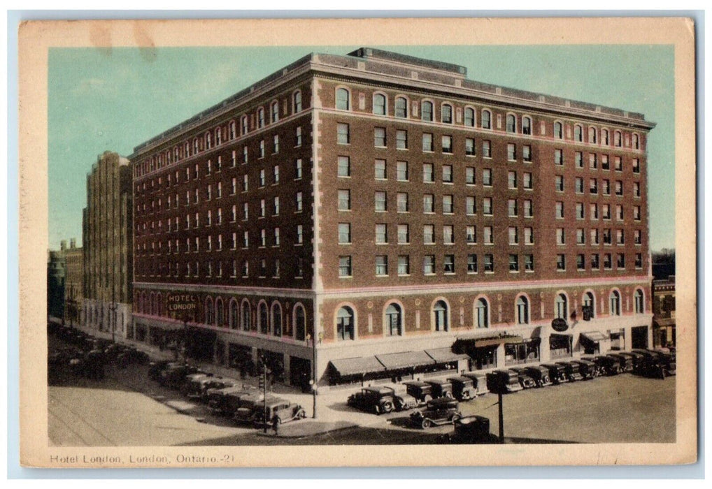 1973 Hotel London Building Cars Street View London Ontario Canada Postcard