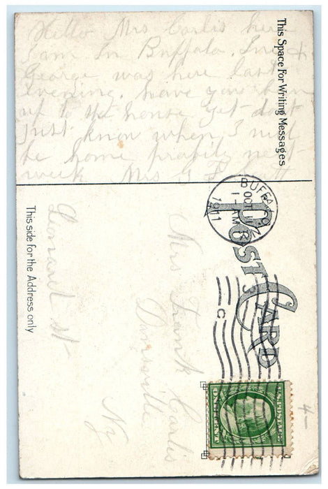 1911 Asbury M.E. Church Buffalo New York NY Posted Antique Postcard