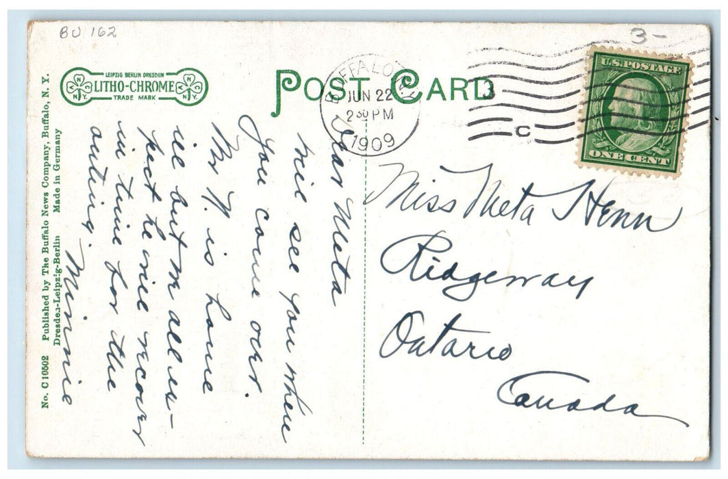 1909 Holy Trinity English Lutheran Church, Buffalo New York NY Postcard