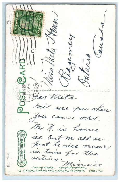 1909 Holy Trinity English Lutheran Church, Buffalo New York NY Postcard