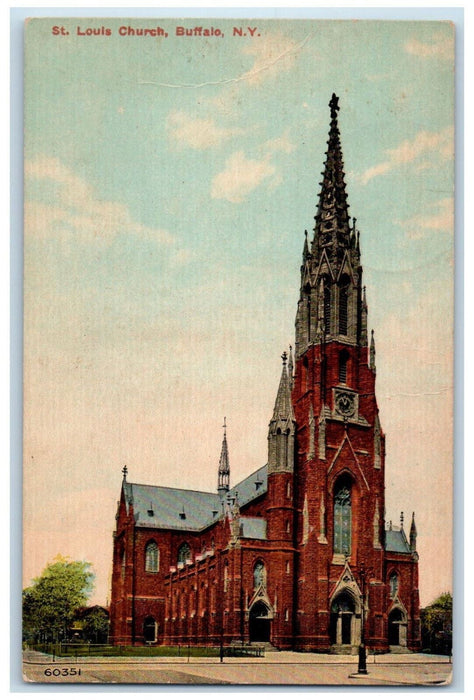 1916 St. Louis Church Buffalo New York NY Oakfield NY Antique Postcard
