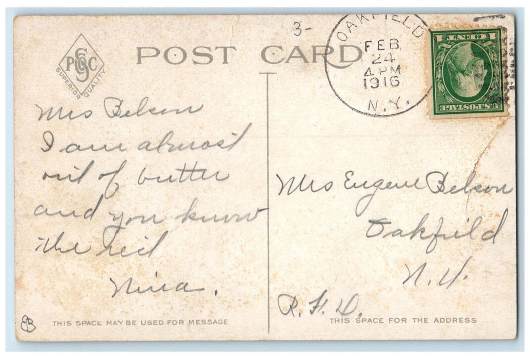1916 St. Louis Church Buffalo New York NY Oakfield NY Antique Postcard